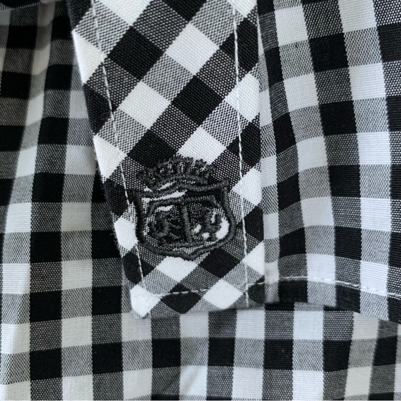 Talbots Gingham Buffalo Plaid Check Button Down Non-Iron Shirt Top size 6 - Picture 10 of 11